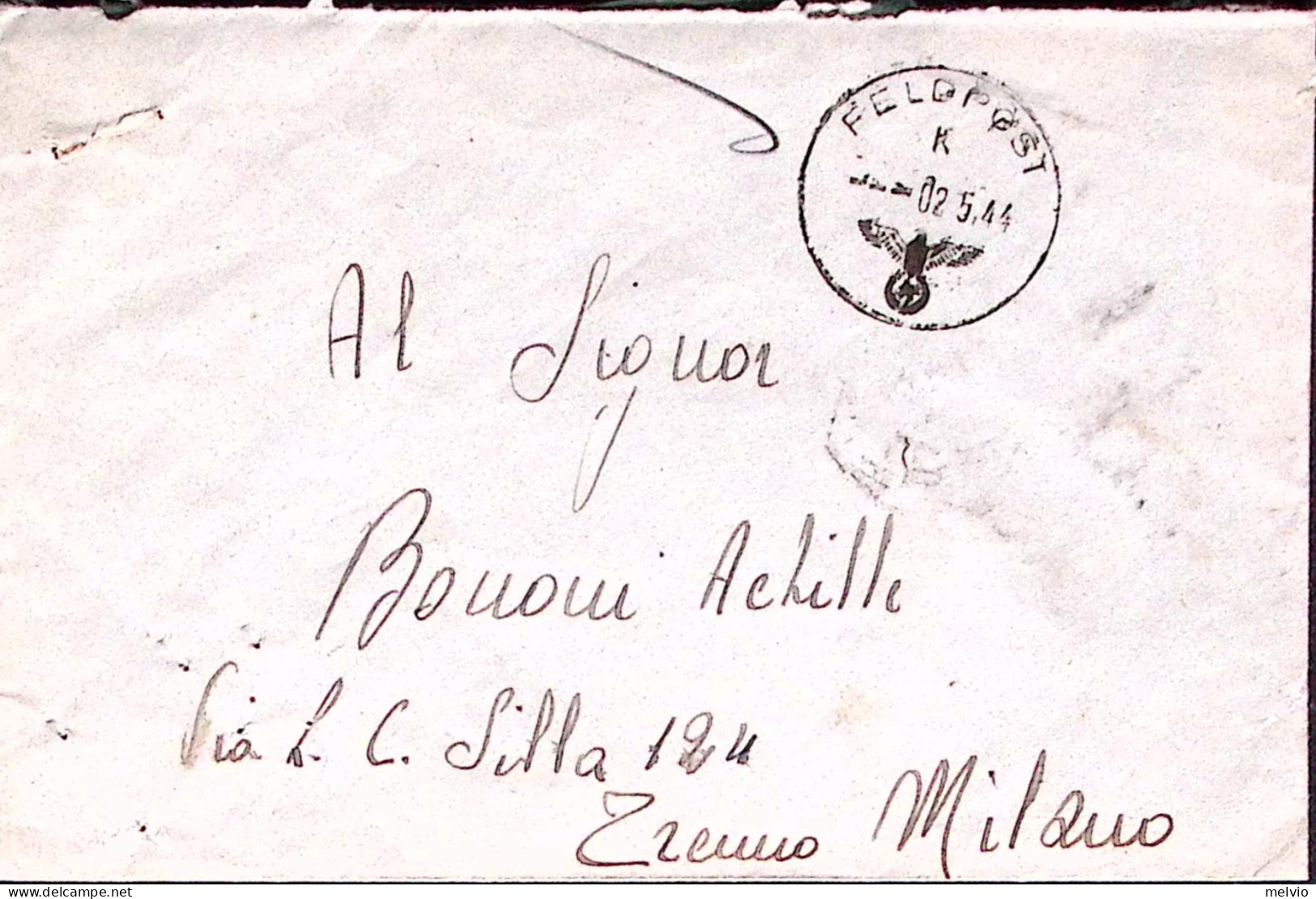 1944-FELDPOST Lgpa 02098 Munchen Manoscritto Al Verso Di Busta Annullo Feldpost/ - Storia Postale