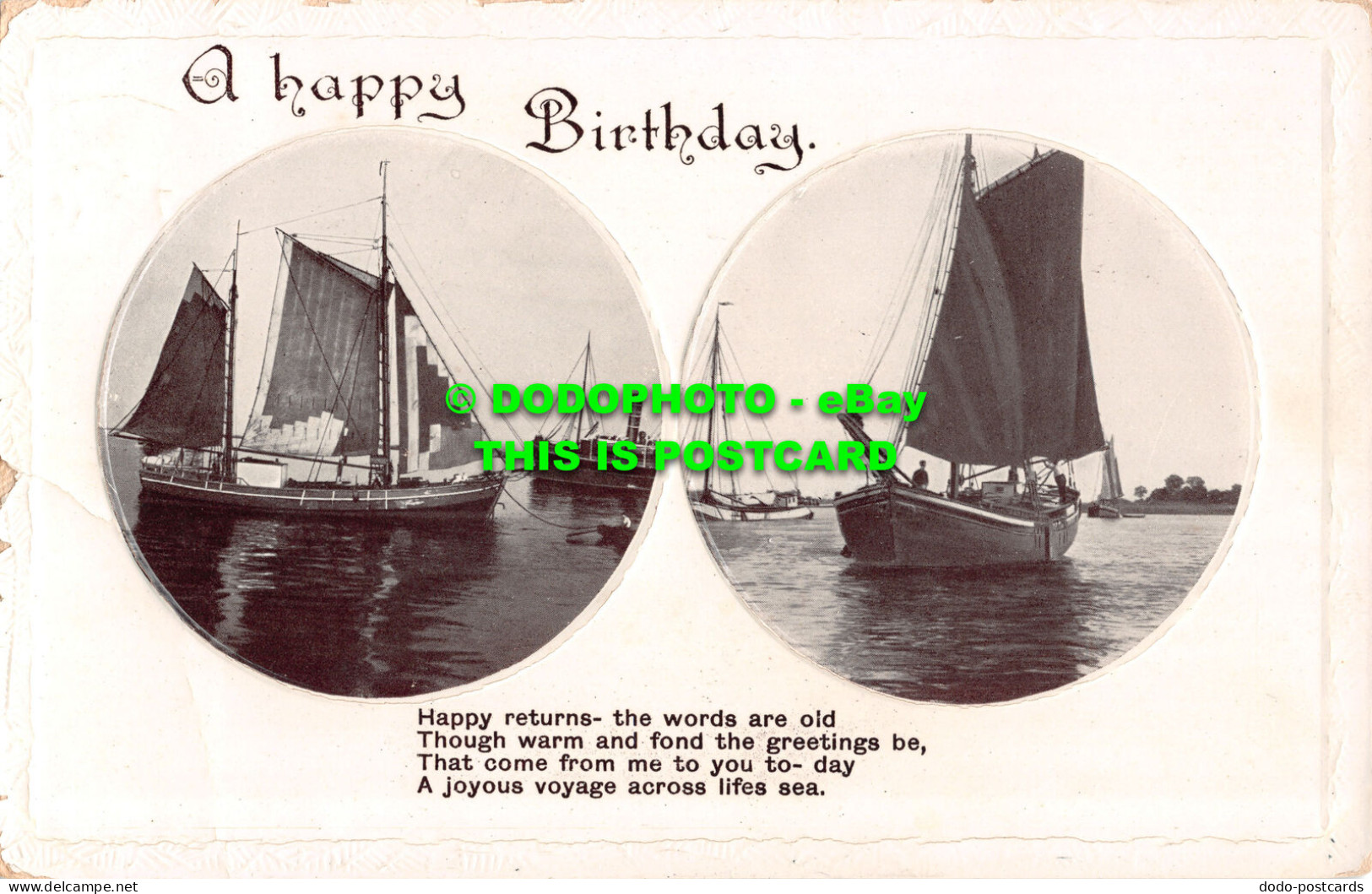 R499241 A Happy Birthday. Ships In Sea. No. 34. 1911 - Monde