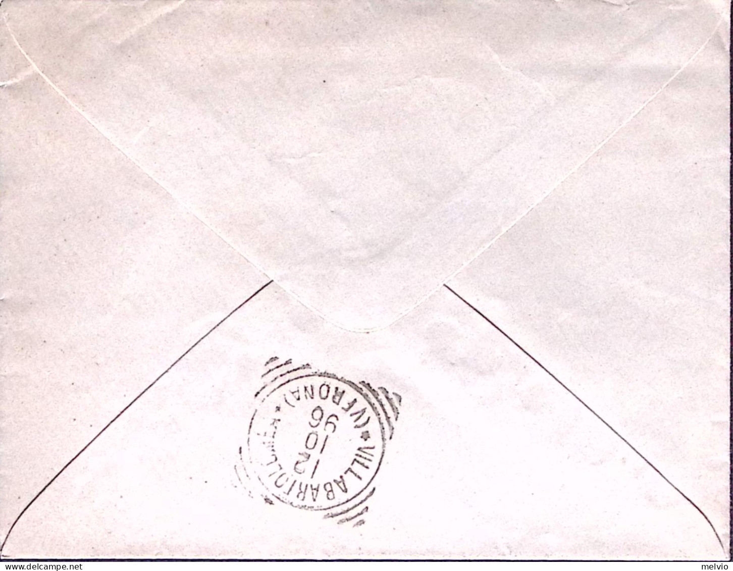 1896-CASTAGNARO Tondo Riquadrato (28.4) Su Busta Affrancata Effigie C.20 - Poststempel