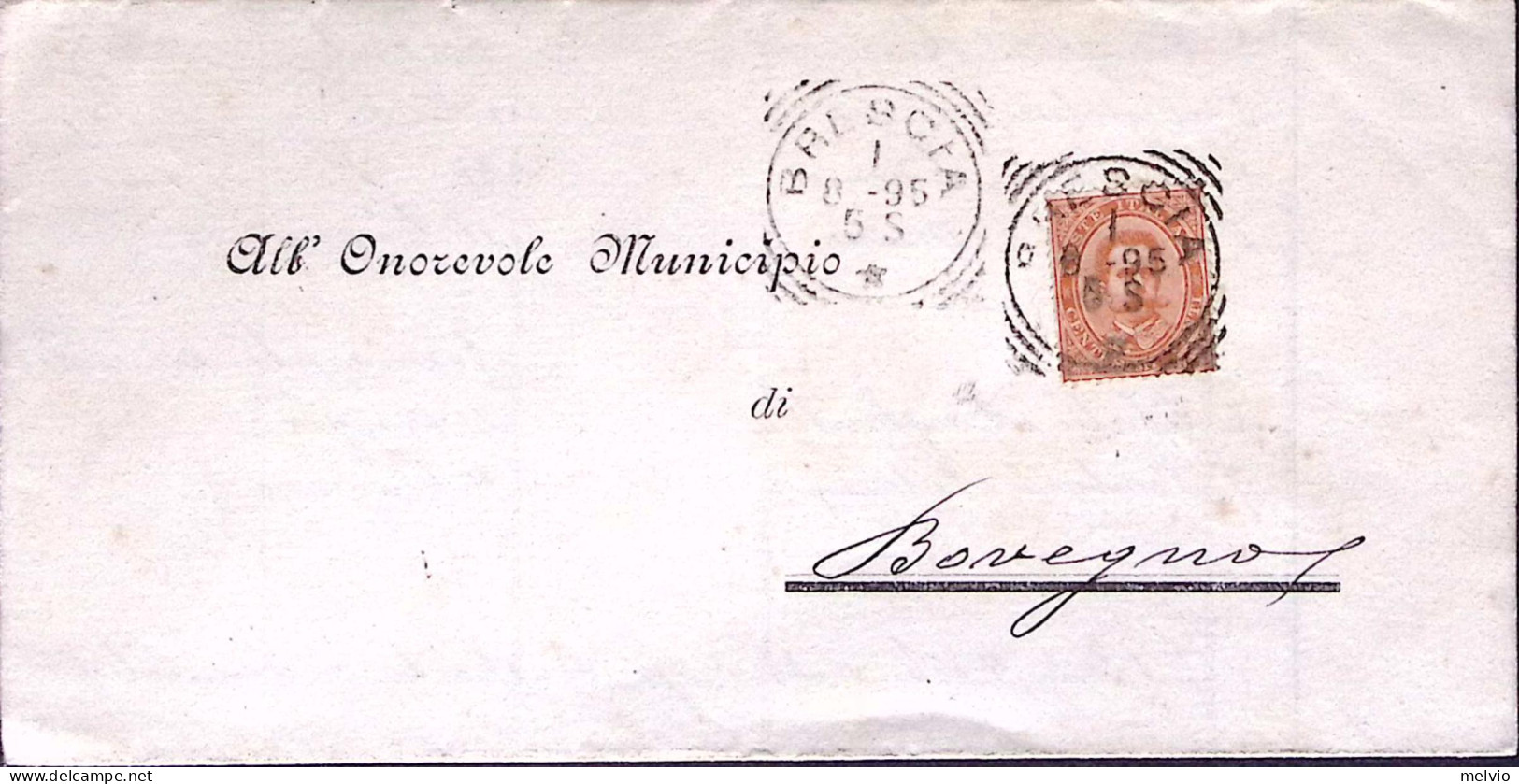 1895-BOVEGNO/Brescia Tondi Riquadrato In Arrivo Su Piego - Poststempel