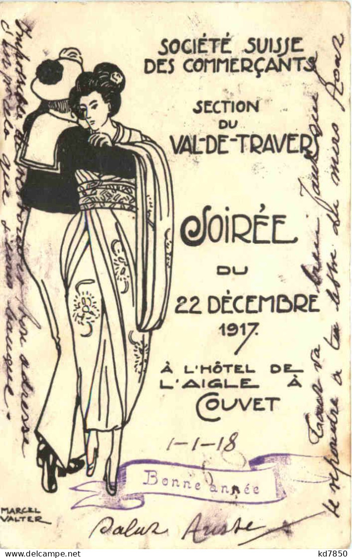 Couvet - Soiree Du 1917 A L Hotel De L Aigle - Couvet