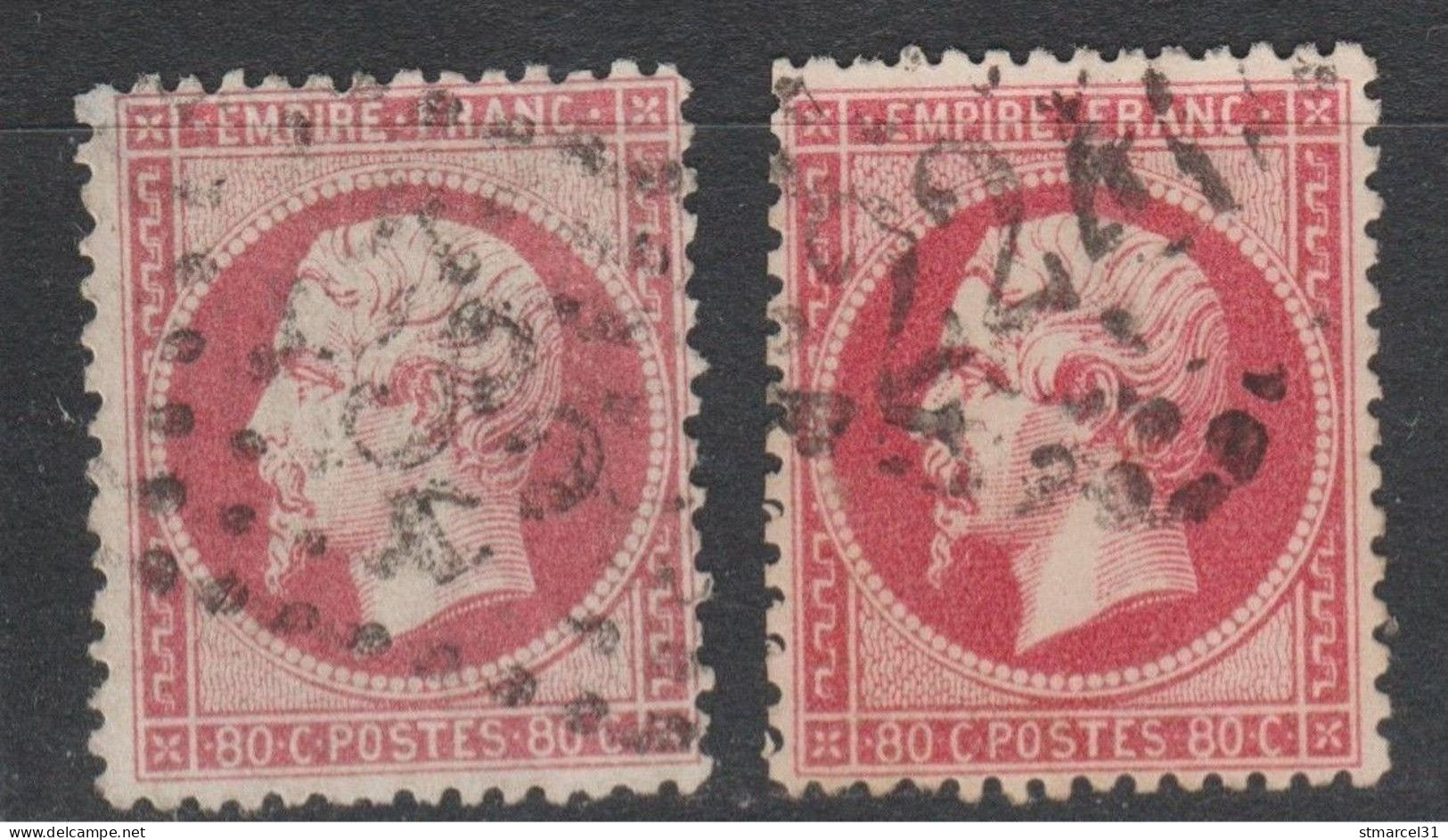 TBE 2  Nuances N°24 Cote 130€ - 1862 Napoléon III