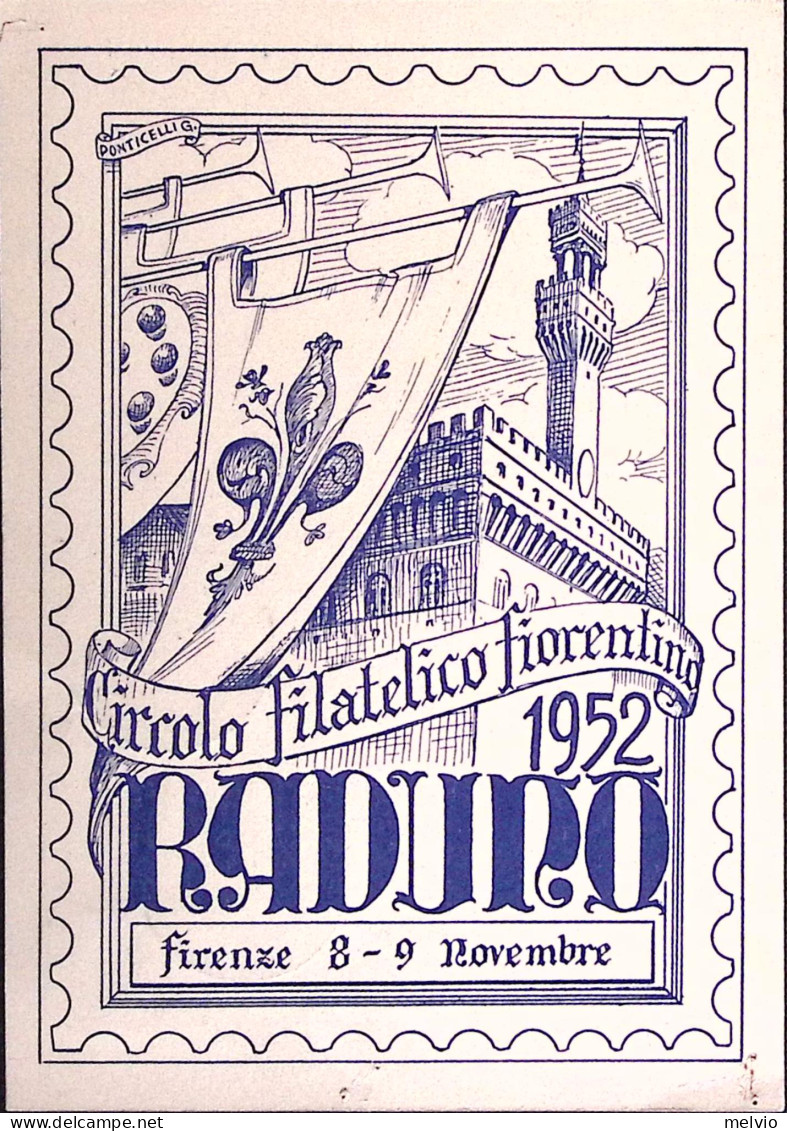 1952-FIRENZE Raduno Filatelico Annullo Speciale (8.11) Su Cartolina - Ausstellungen