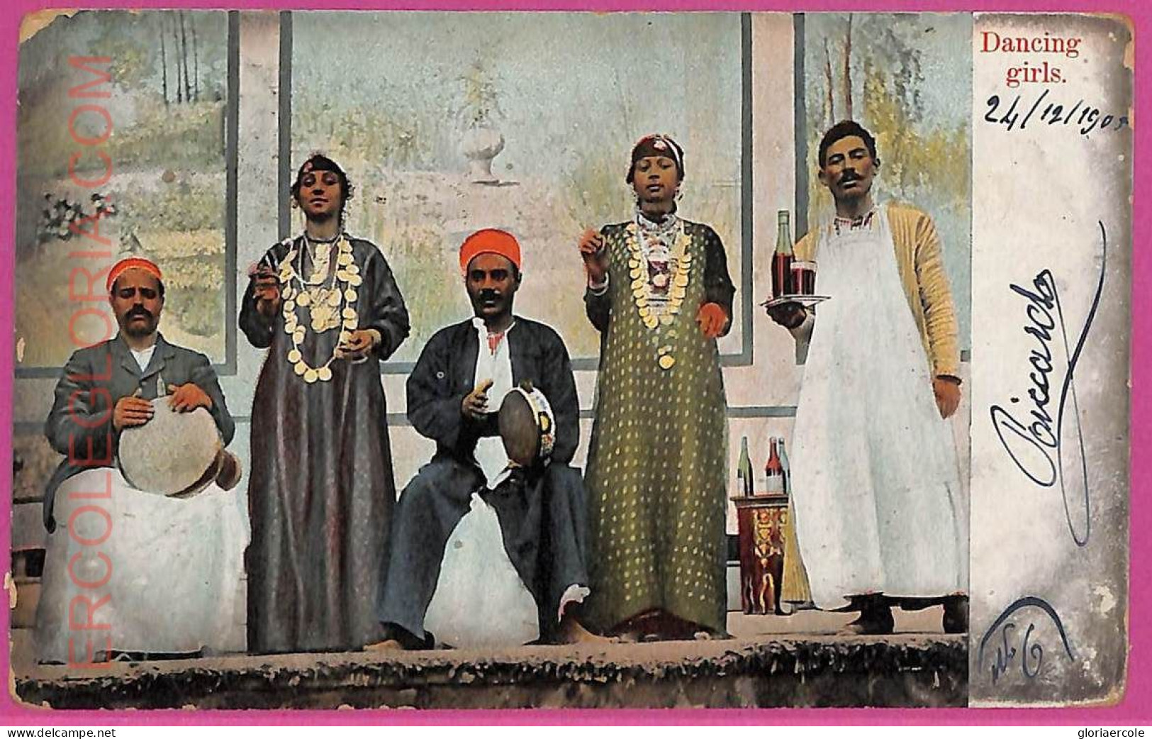 Ag2807 - EGYPT - VINTAGE POSTCARD - Ethnic, Dancing Girls - 1905 - África