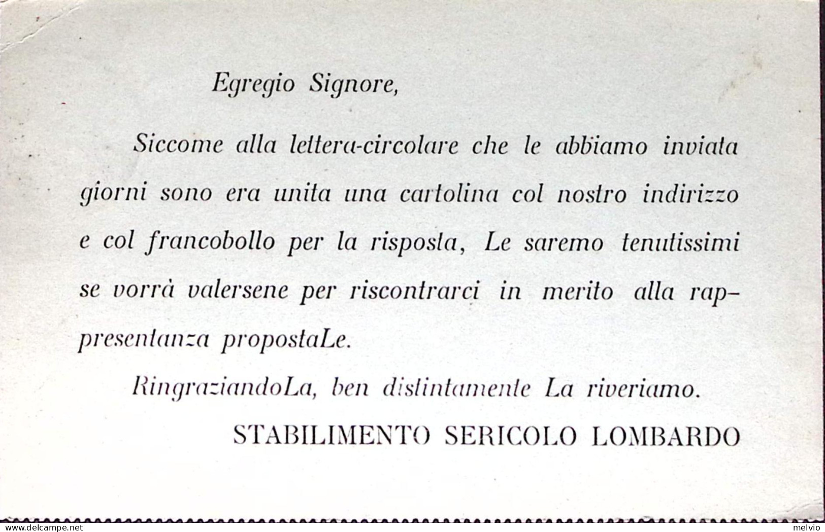 1912-PAVIA Stabilimento Sericolo Lombardo Intestazione A Stampa Di Carotina Viag - Poststempel