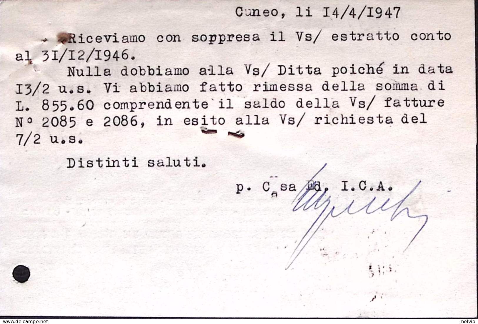 1947-REPUBBLICHE MEDIOEVALI Lire 4 Isolato Su Cartolina Cuneo (14.4) Fori Archiv - 1946-60: Marcophilie