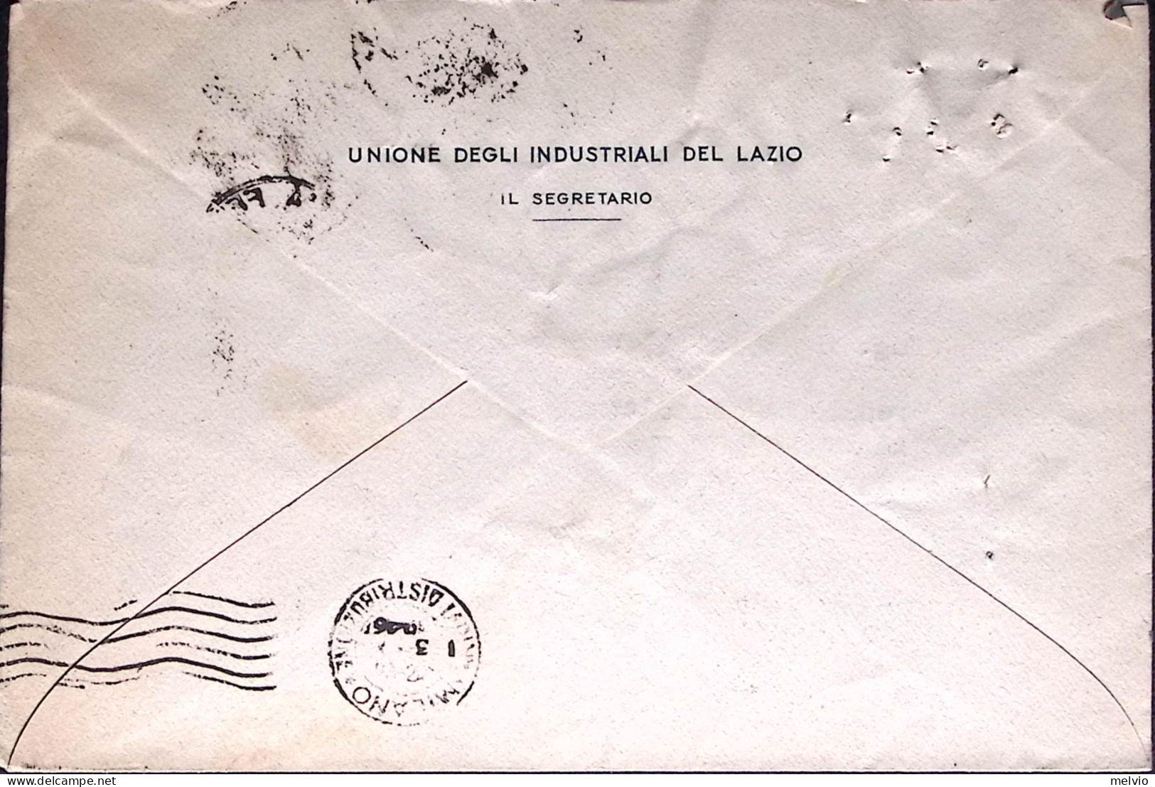 1946-REPUBBLICHE MEDIEVALI Lire 4 Isolato Su Busta Roma (2.11) Fori Spillo - 1946-60: Marcophilie