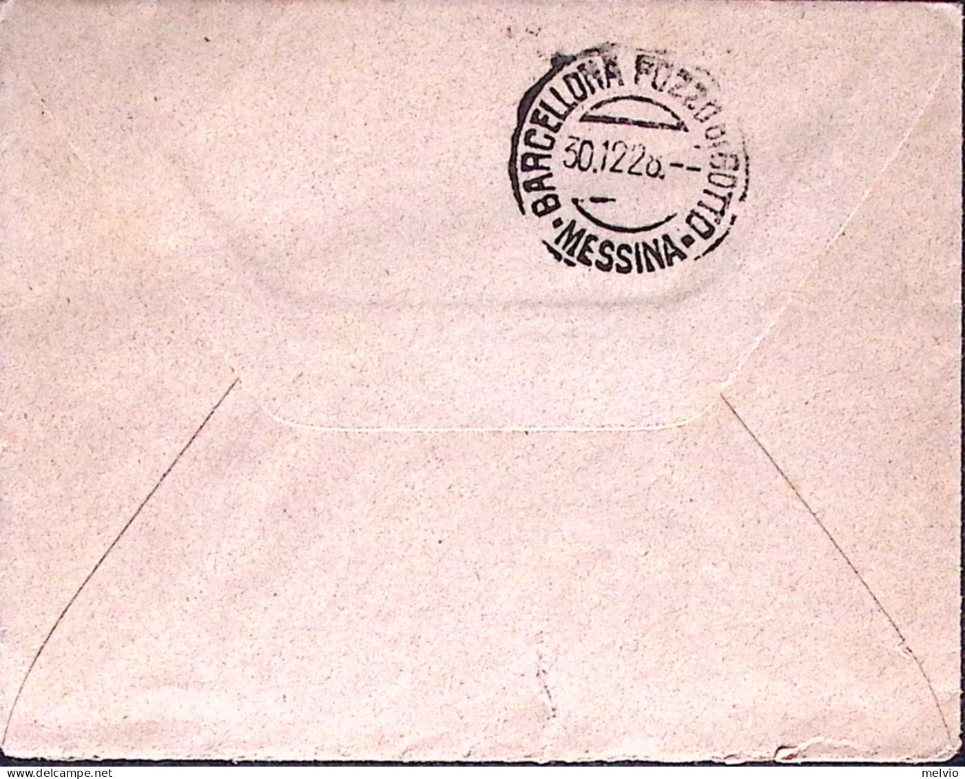 1928-LIPARI C2 (19.12) Su Busta Affrancata Floreale Coppia C.25 - Storia Postale
