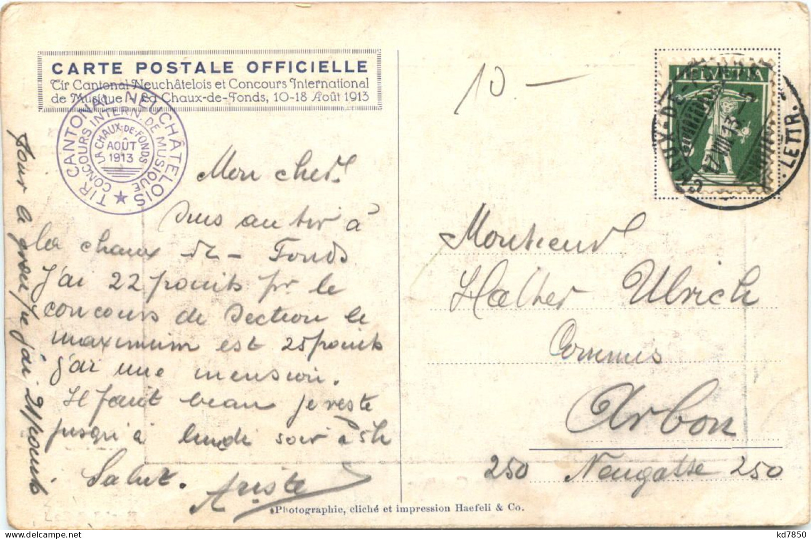 Chaux De Fonds - Cantonal Neuchatelois 1913 - La Chaux-de-Fonds