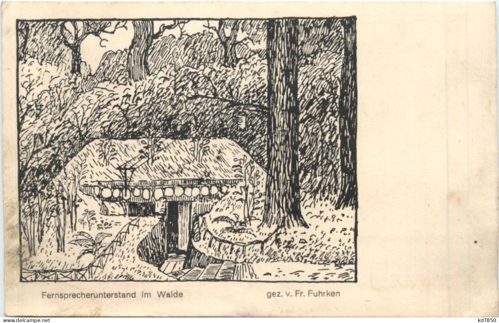 WW1 Fernsprechunterstand Im Walde - Feldpost - War 1914-18