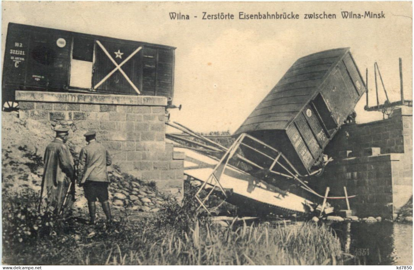 Wilna - ZerstörteEisenbahnbrücke Zwischen Wilna-Minsk - Lituanie