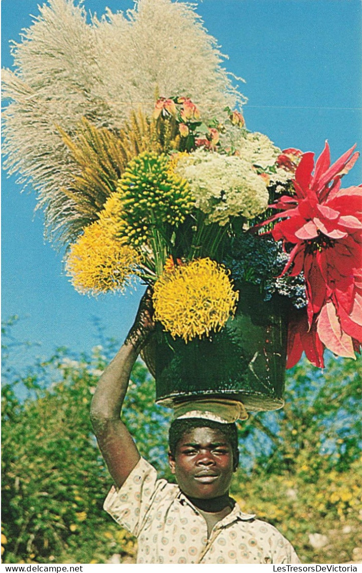 METIERS - Flower Vendor - Colorisé - Animé - Carte Postale - Paysans