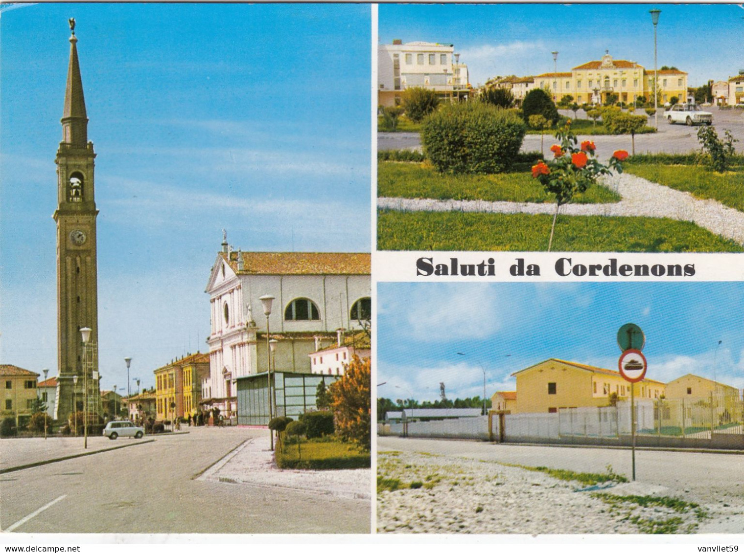 CORDENONS-PORDENONE-SALUTI DA..-MULTIVEDUTE-CARTOLINA VERA FOTOGRAFIA VIAGGIATA IL 2-8-1968 - Pordenone