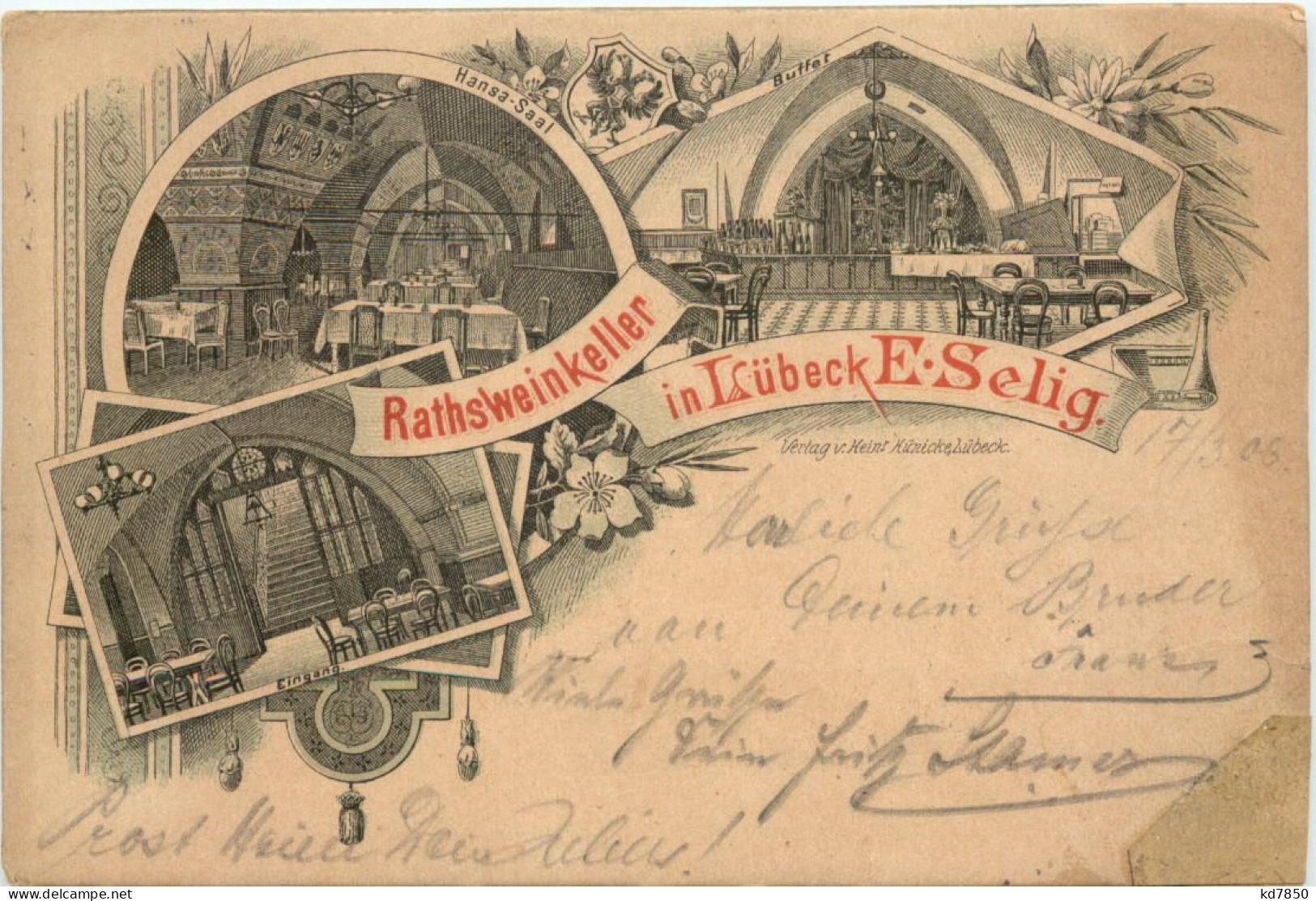 Ratsweinkeller In Lübeck - Litho - Luebeck