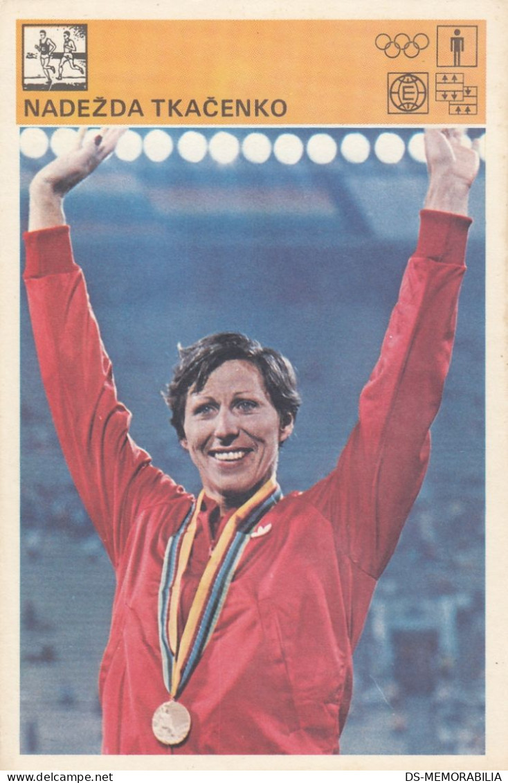 Pentathlon Nadežda Tkačeno Ukraine USSR Trading Card Svijet Sporta Olympic Champion In Moscow 1980 - Atletiek