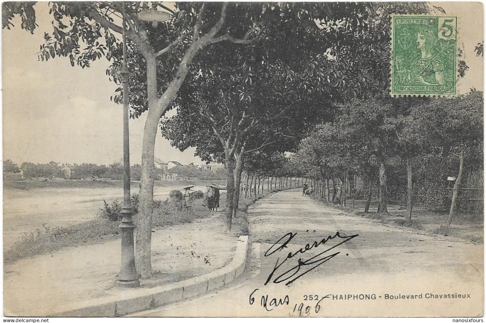 VIET NAM.   HAIPHONG  BOULEVARD CHAVASSIEUX. CARTE ECRITE AN 1906 - Viêt-Nam