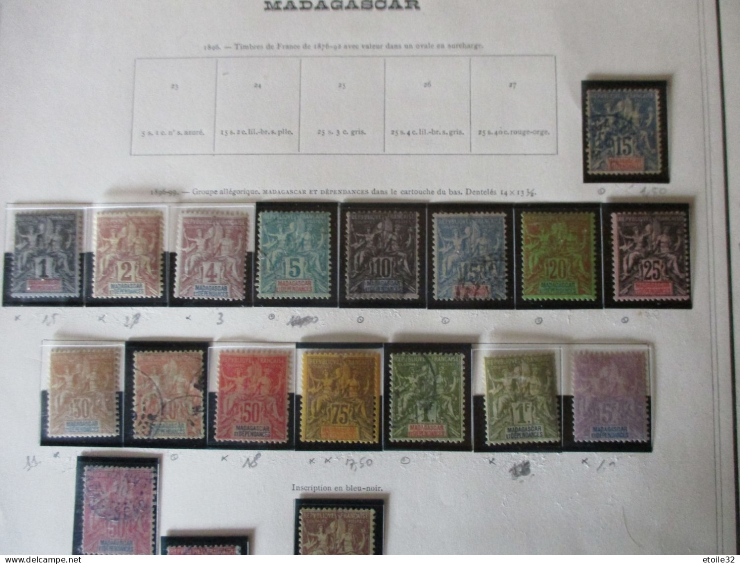 Collection De MADAGASCAR   Sur Pages Albums + 1 Lettre De 1904 - Collections (without Album)