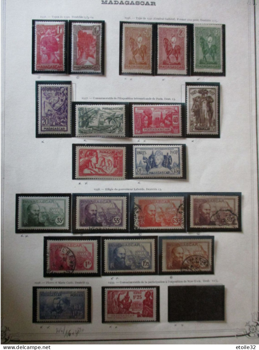 Collection De MADAGASCAR   Sur Pages Albums + 1 Lettre De 1904 - Verzamelingen (zonder Album)