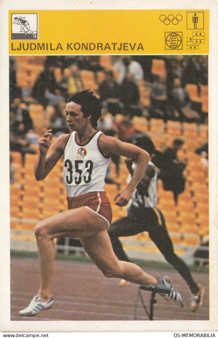 Running 100m Ljudmila Kondratjeva Russia USSR Trading Card Svijet Sporta Olympic Champion In Moscow 1980 - Athlétisme