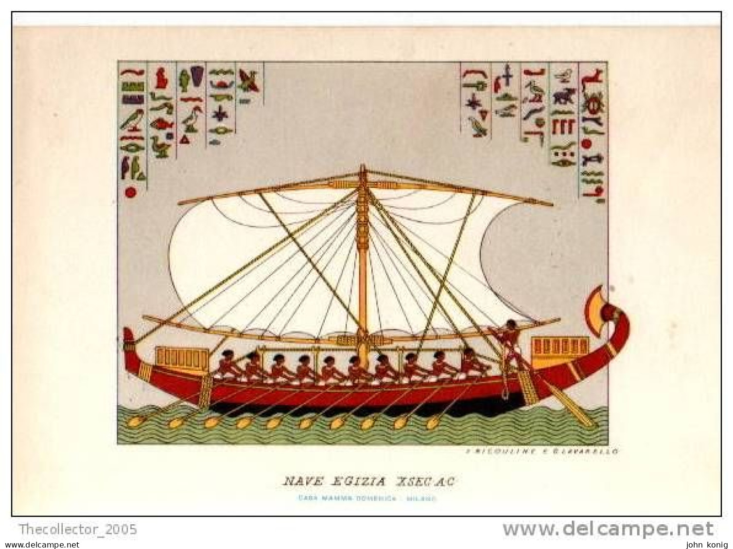 CARTOLINA SERIE  BARCHE DEL MONDO (WORLDWIDE BOATS-SHIPS POSTCARDS) - NAVE EGIZIA (EGYPTIAN SHIP) - Bancos