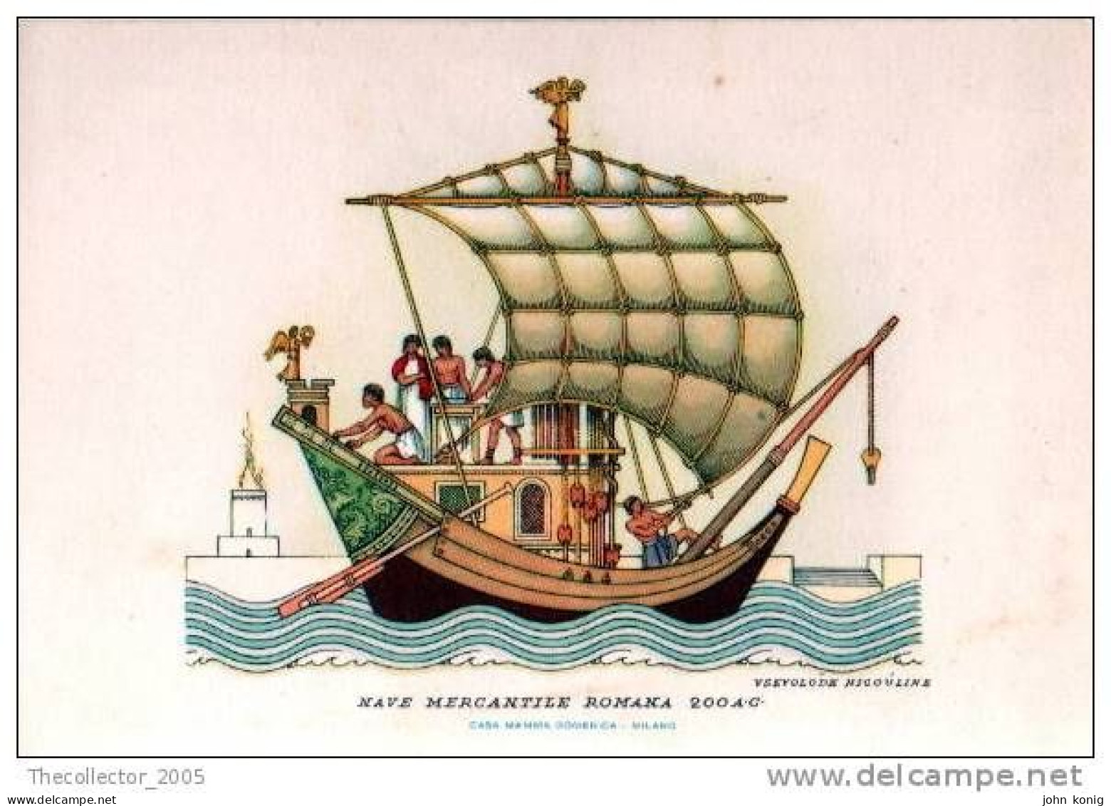 CARTOLINA SERIE  BARCHE DEL MONDO (WORLDWIDE BOATS-SHIPS POSTCARDS) - NAVE ROMANA (ROMAN SHIP) - Banks