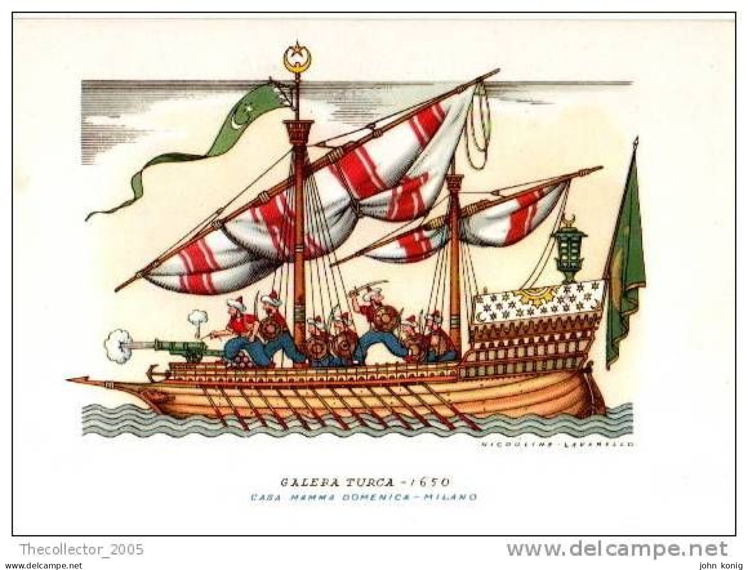 CARTOLINA SERIE  BARCHE DEL MONDO (WORLDWIDE BOATS-SHIPS POSTCARDS) - NAVE TURCA (TURKISH SHIP) - Bancos