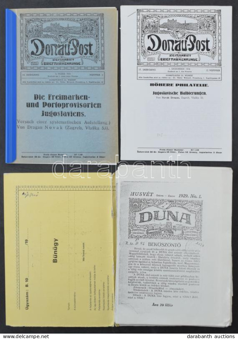 1929-1934 2 Db Donau Post Német Nyelvű Filatéliai Folyóirat + 8 Db Magyar Nyelvű - Other & Unclassified
