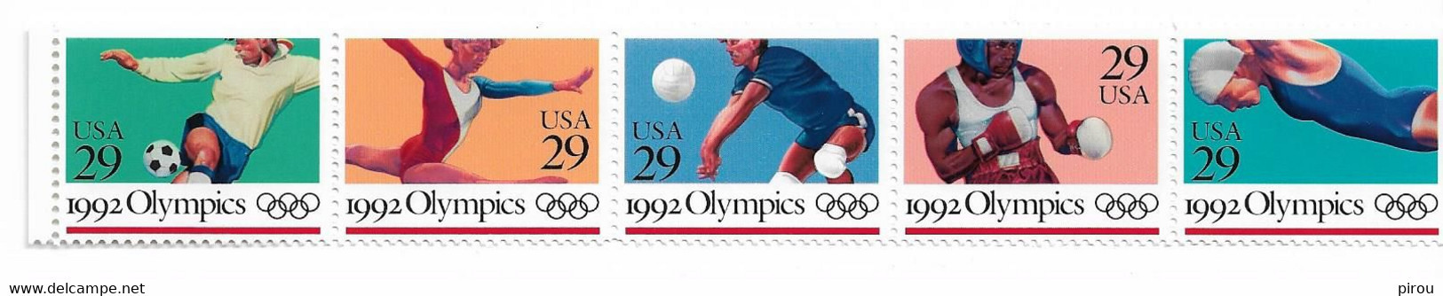 ETATS UNIS : 5 TIMBRES JEUX OLYMPIQUES  DE BARCELONE 1992 - Summer 1992: Barcelona