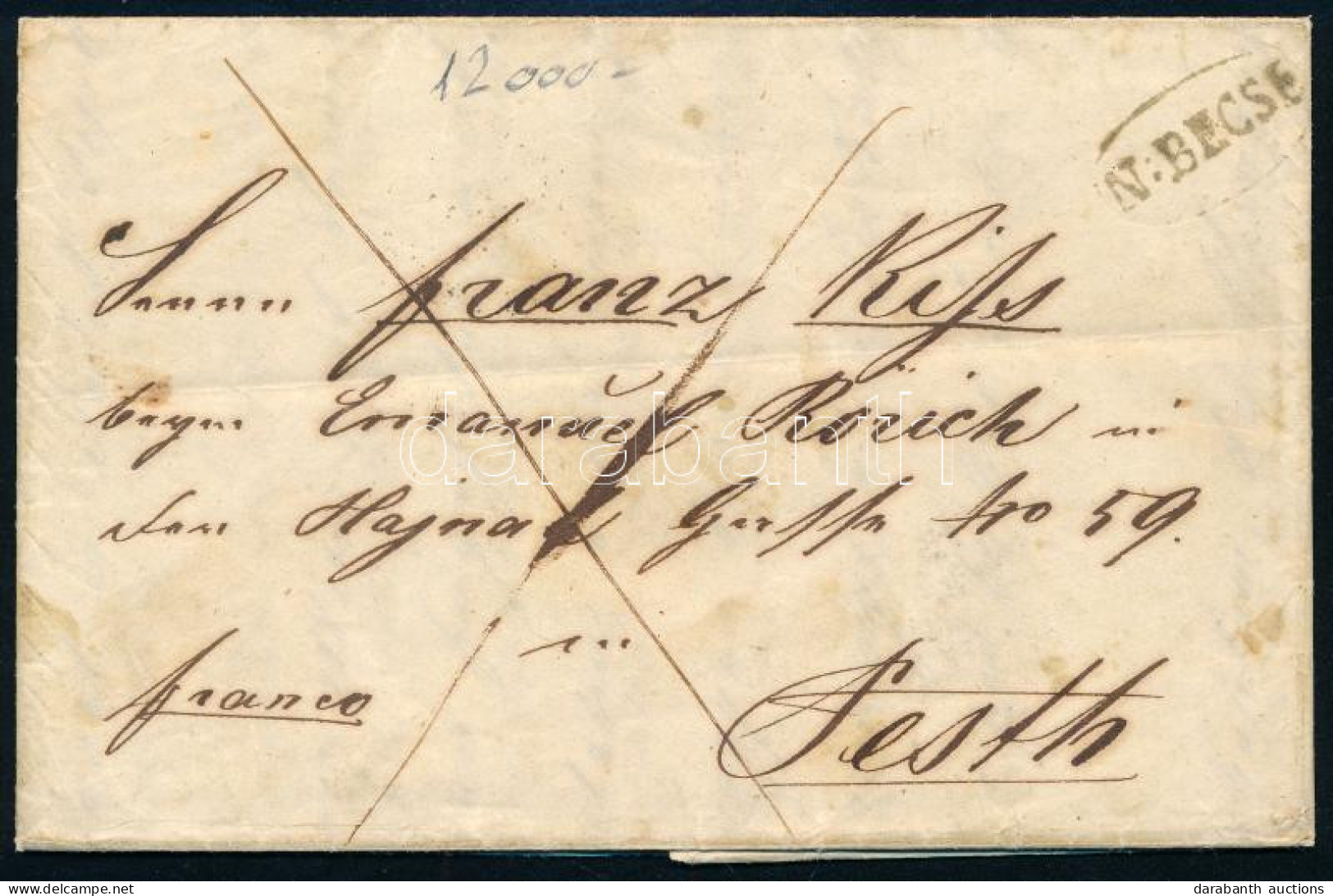 1850 Franco "N:BECSE" - Pesth - Other & Unclassified