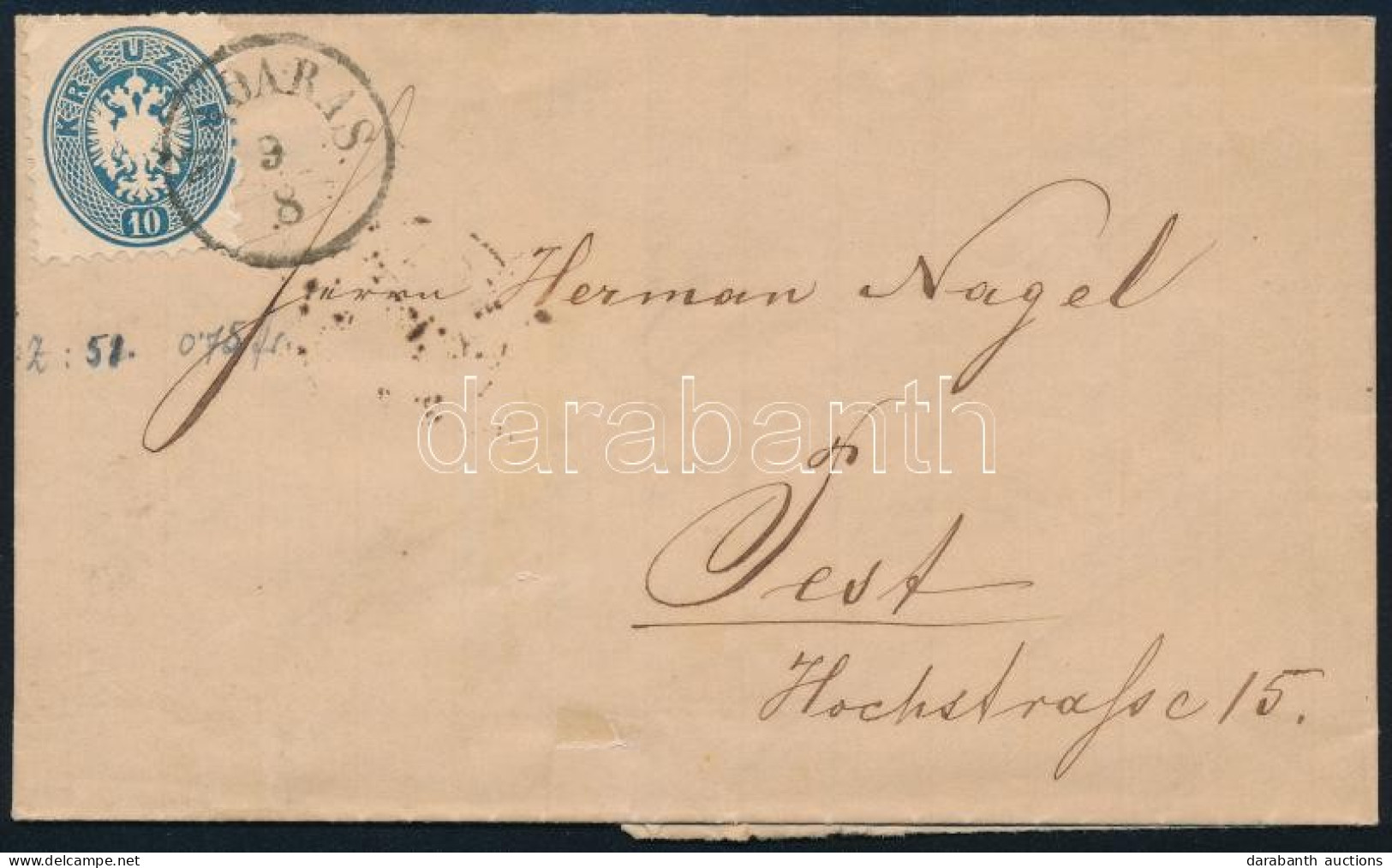 1864 10kr Levélen Tartalommal / On Cover With Content "MADARAS" - Pest - Autres & Non Classés
