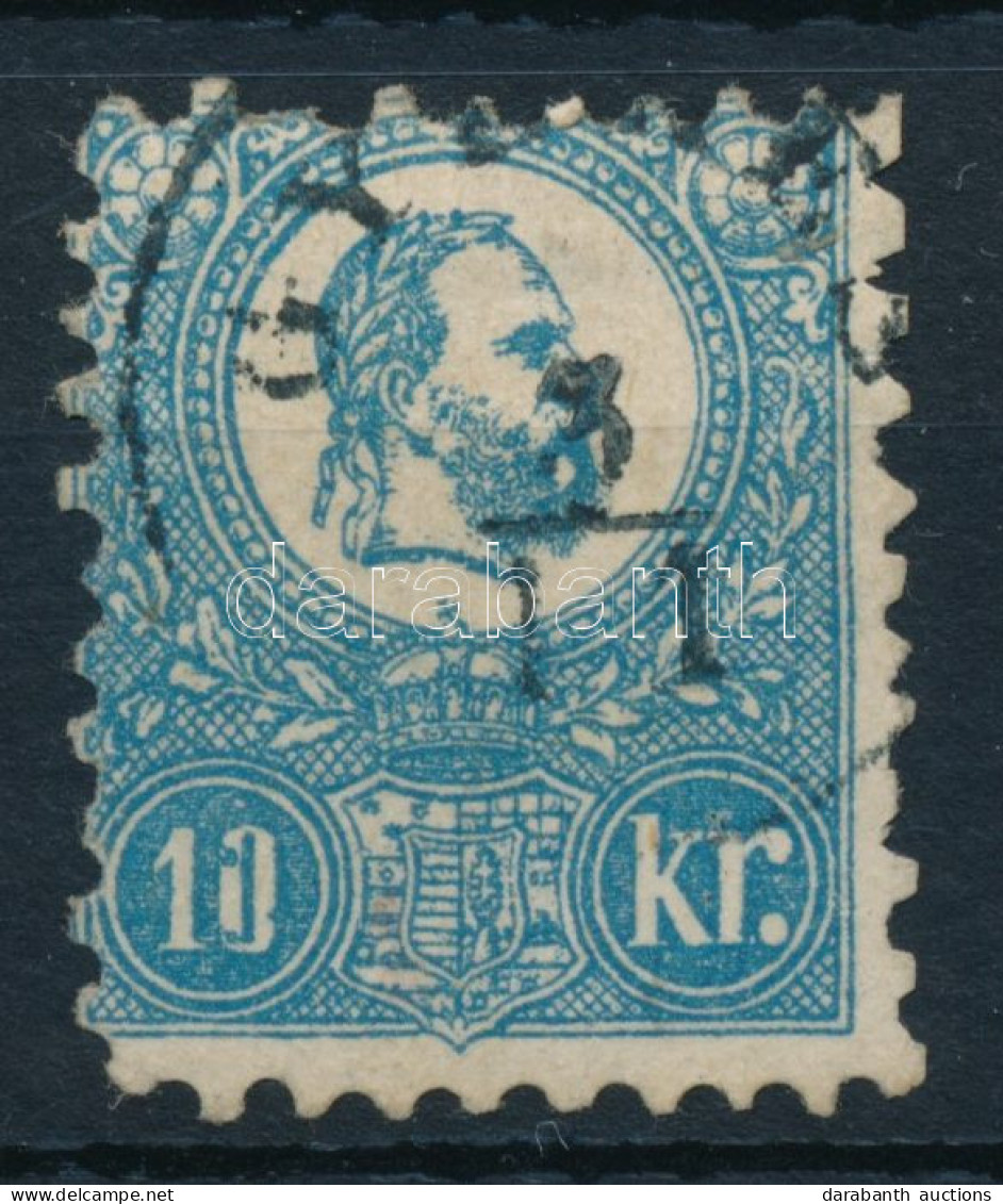 O 1871 Kőnyomat 10kr 3 Kék Festékpont A "10"-ben - Autres & Non Classés