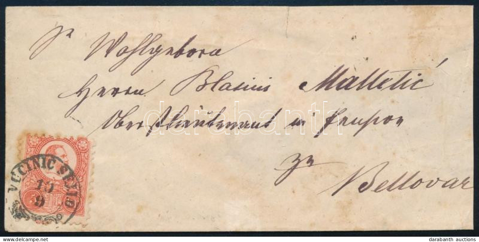 1872 5kr Borítékon / On Cover "VUČINIC SELLO" - Bellovár - Other & Unclassified