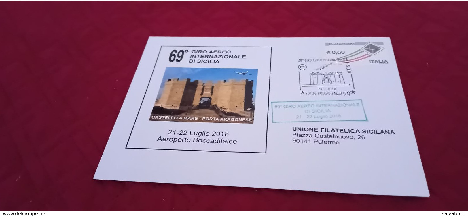 LETTERA 69° GIRO INTERNAZIONALE DI SICILIA-2018 - Aerei