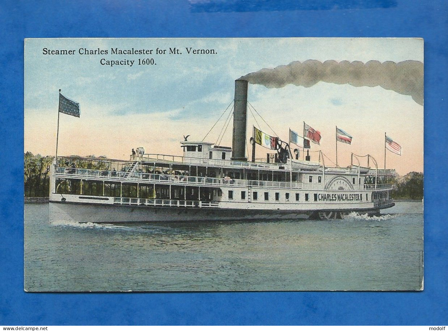 CPA - Transports - Bateaux - Steamer Charles Macalester For Mt. Vernon - Non Circulée - Ferries