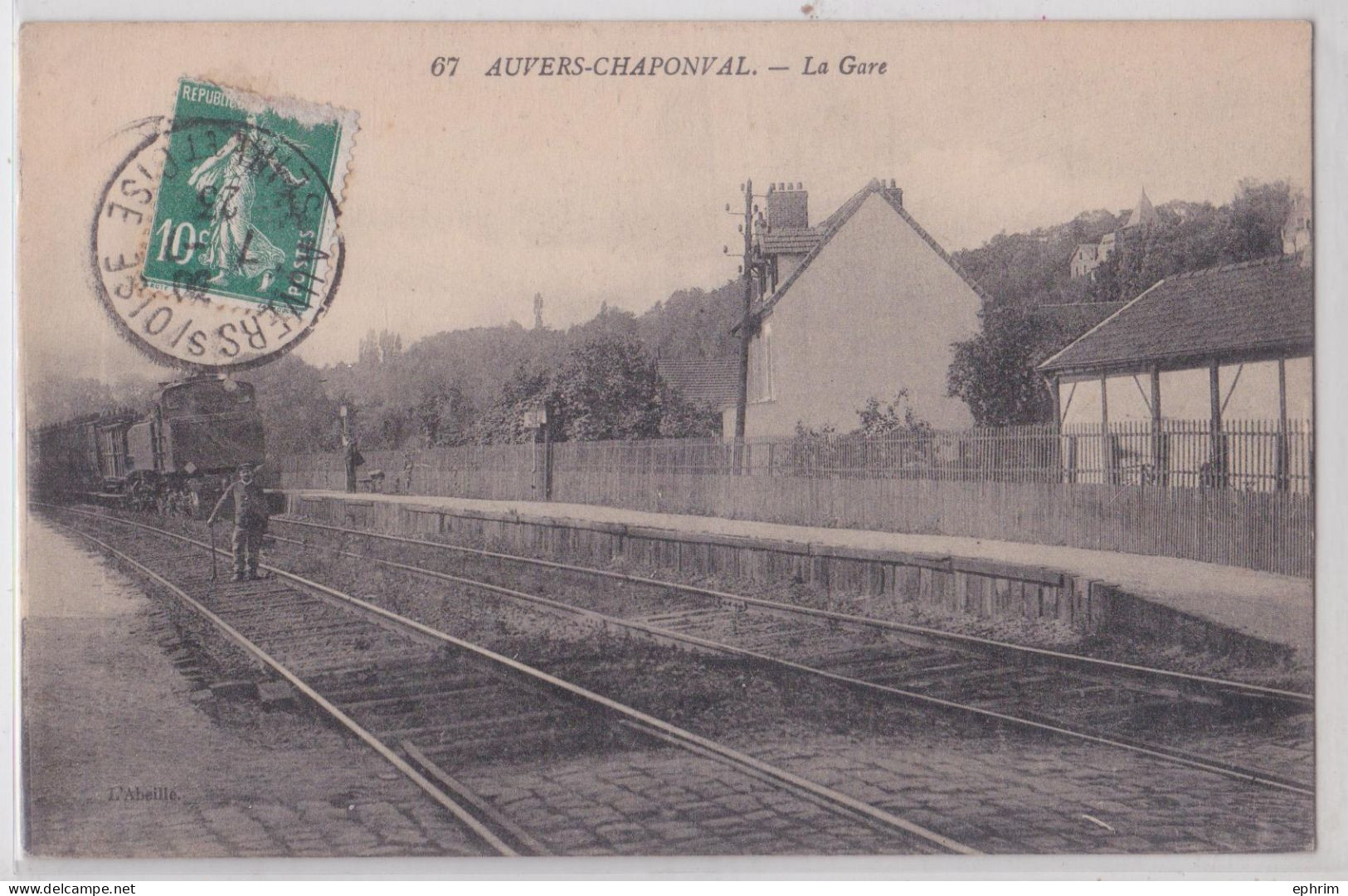 95 Auvers Chaponval La Gare Train - Auvers Sur Oise
