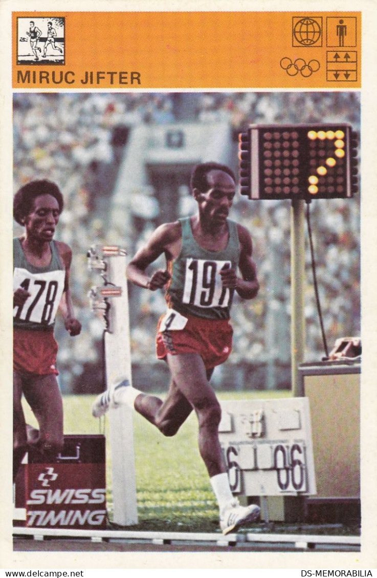 Running Miruc Jifter Ethiopia Trading Card Svijet Sporta Olympic Champion In Moscow 1980 - Athlétisme