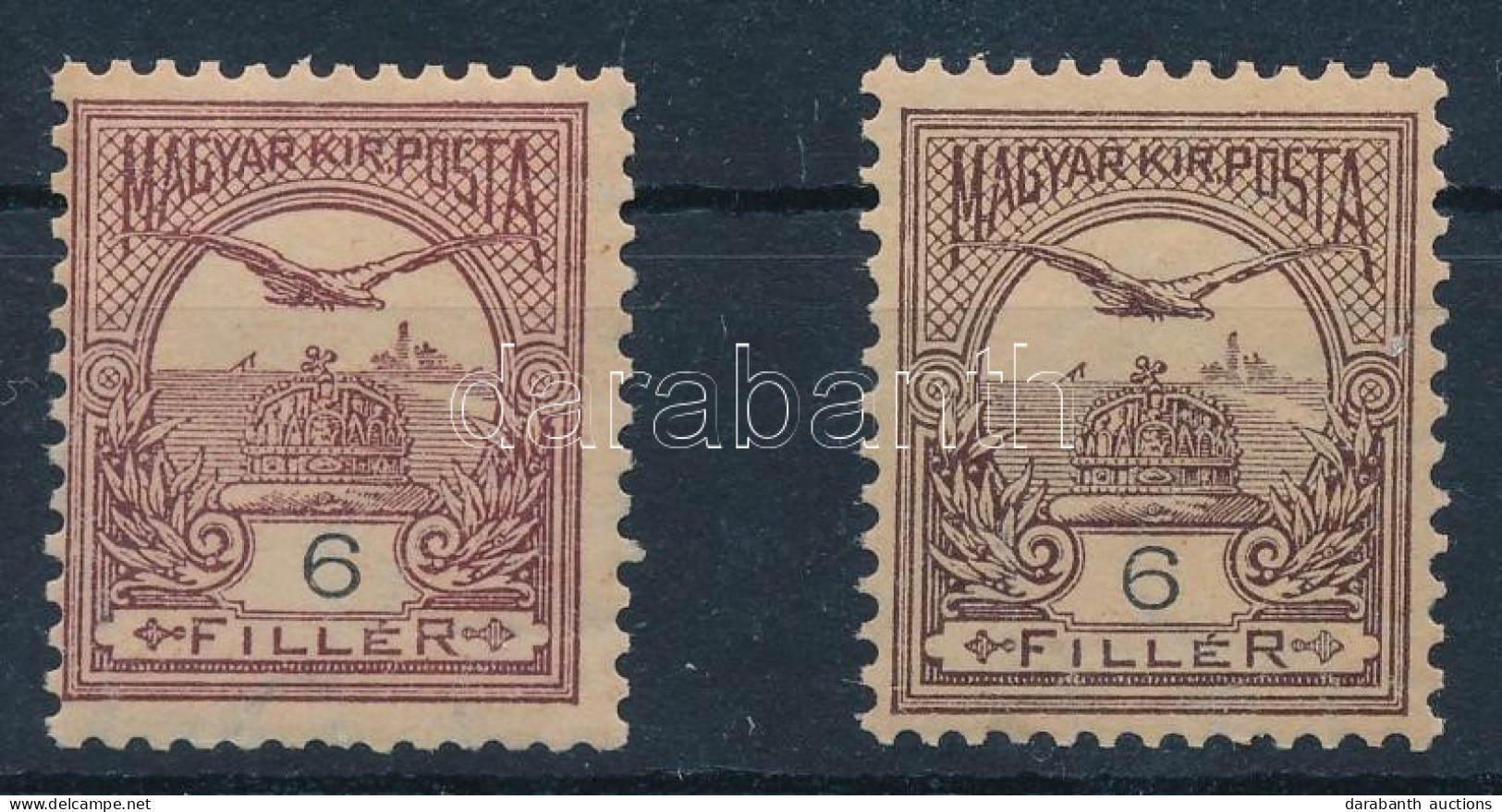 ** 1900 Turul 2 X 6f Színváltozatok - Other & Unclassified