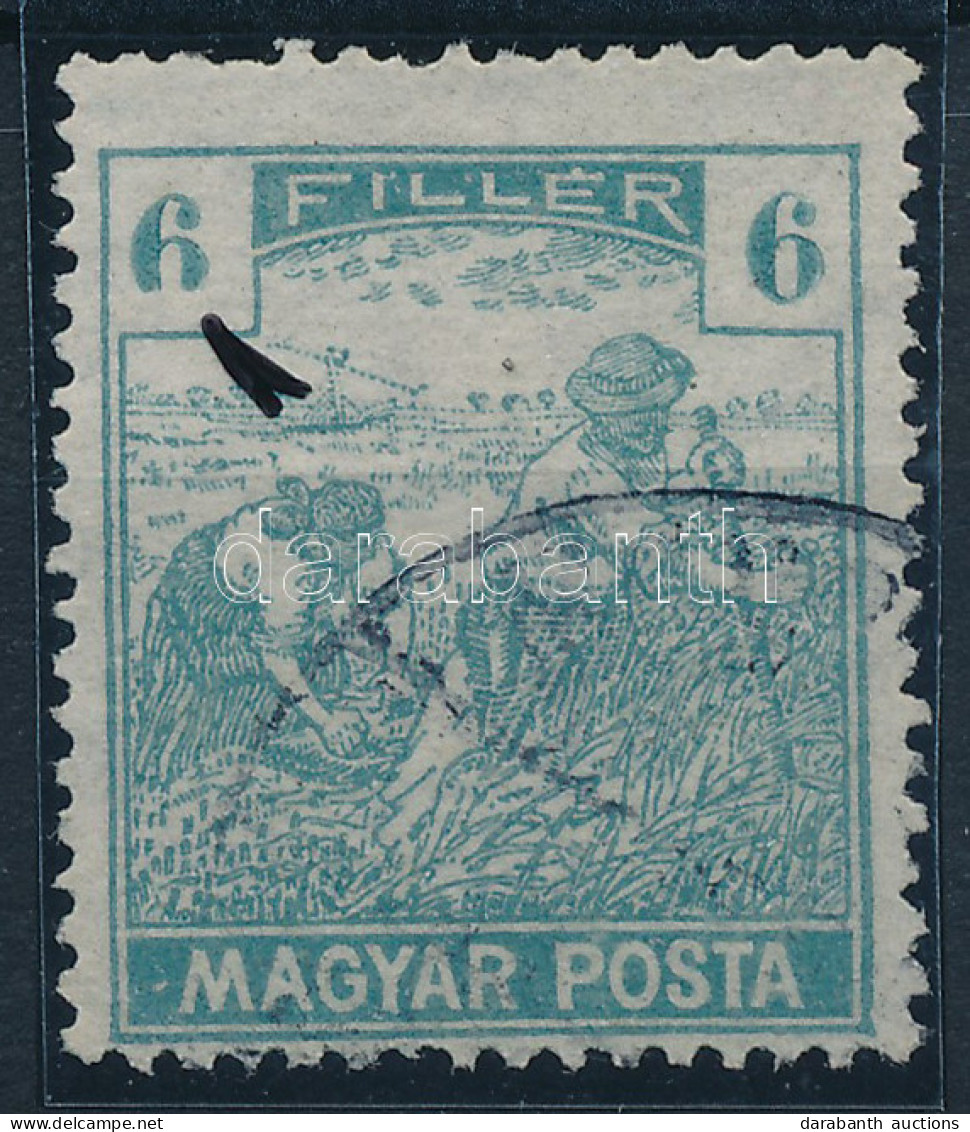 O 1919 Magyar Posta 6f, A Bal Oldali értékjelzés Hiányos, Ritka - Otros & Sin Clasificación