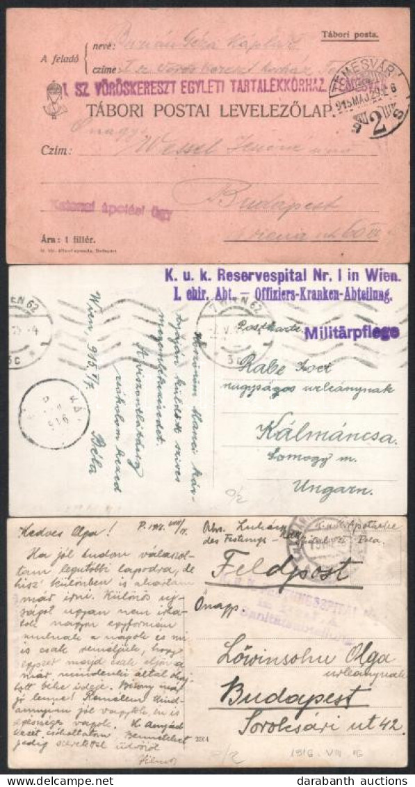 1915-1916 3 Db Tábori Posta Küldemény - Other & Unclassified
