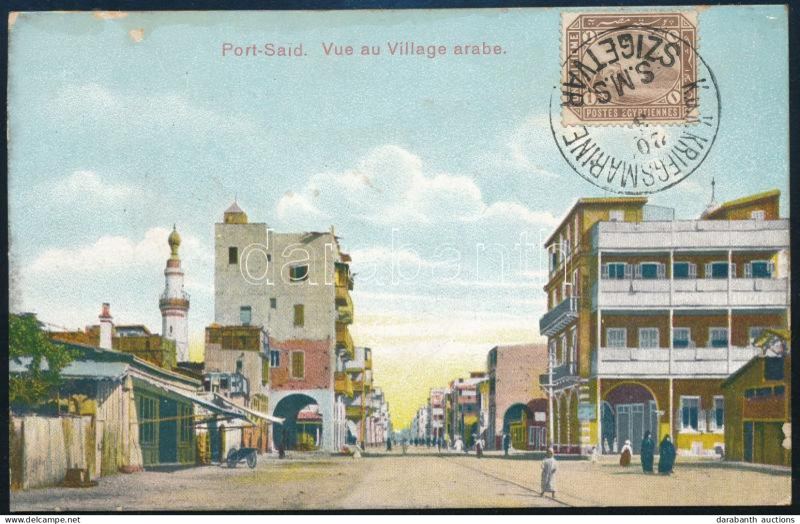 ~1905 TCV Képeslap Egyiptomi Bélyeggel és "S.M.S. SZIGETVÁR" Bélyegzéssel / TCV Postcard With Egyptian Stamp And "S.M.S. - Other & Unclassified