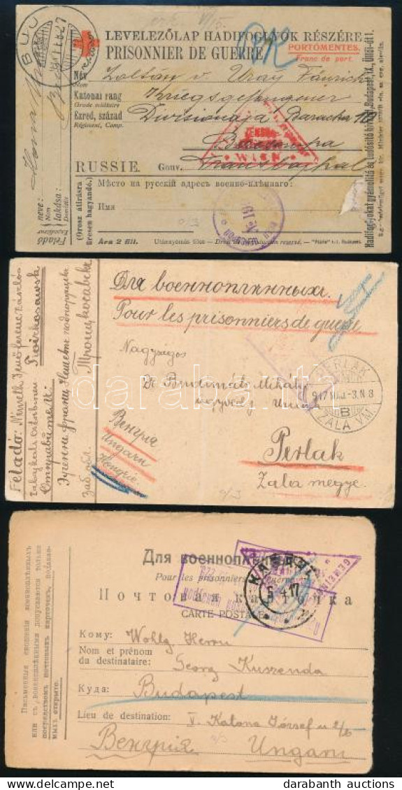 1916-1917 3 Db Orosz Hadifogoly Levelezőlap - Other & Unclassified