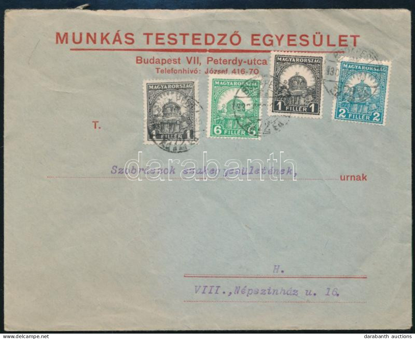 1930 Budapest Helyi Levél 4 Db Bélyeggel - Autres & Non Classés