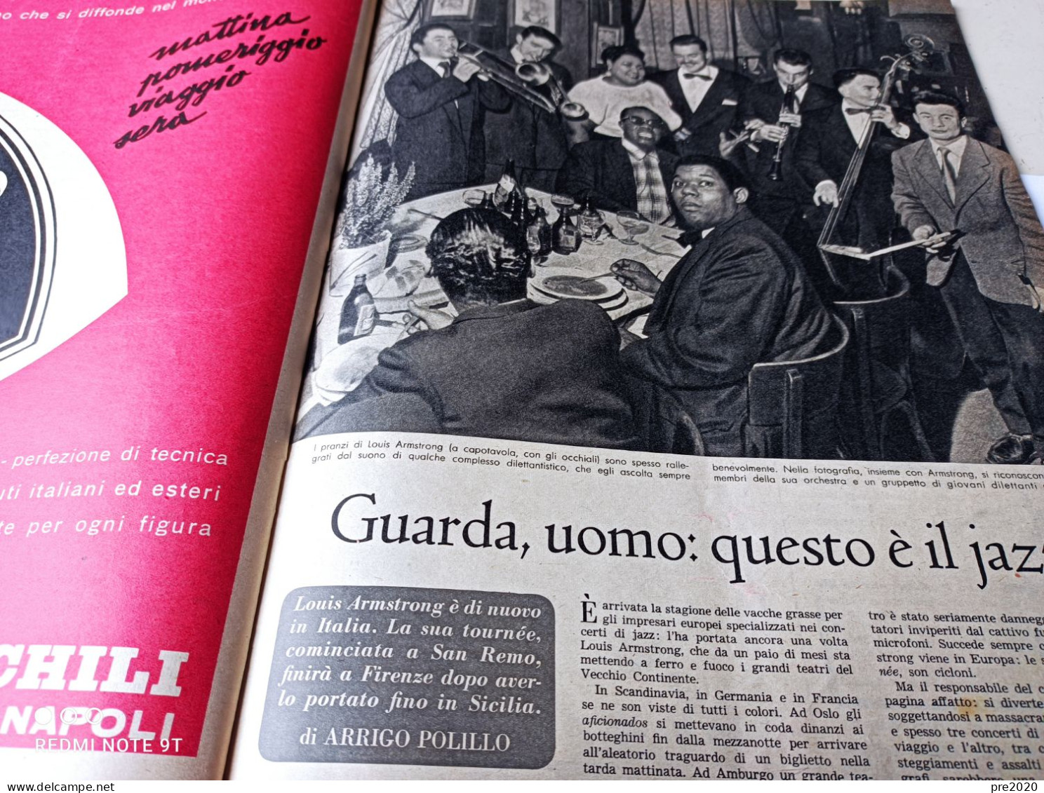 EPOCA 1955 POZZUOLI SOFIA LOREN GINA LOLLOBRIGIDA IL JAZZ LOUIS ARMSTRONG MARIO DEL MONACO TENORE - Otros & Sin Clasificación