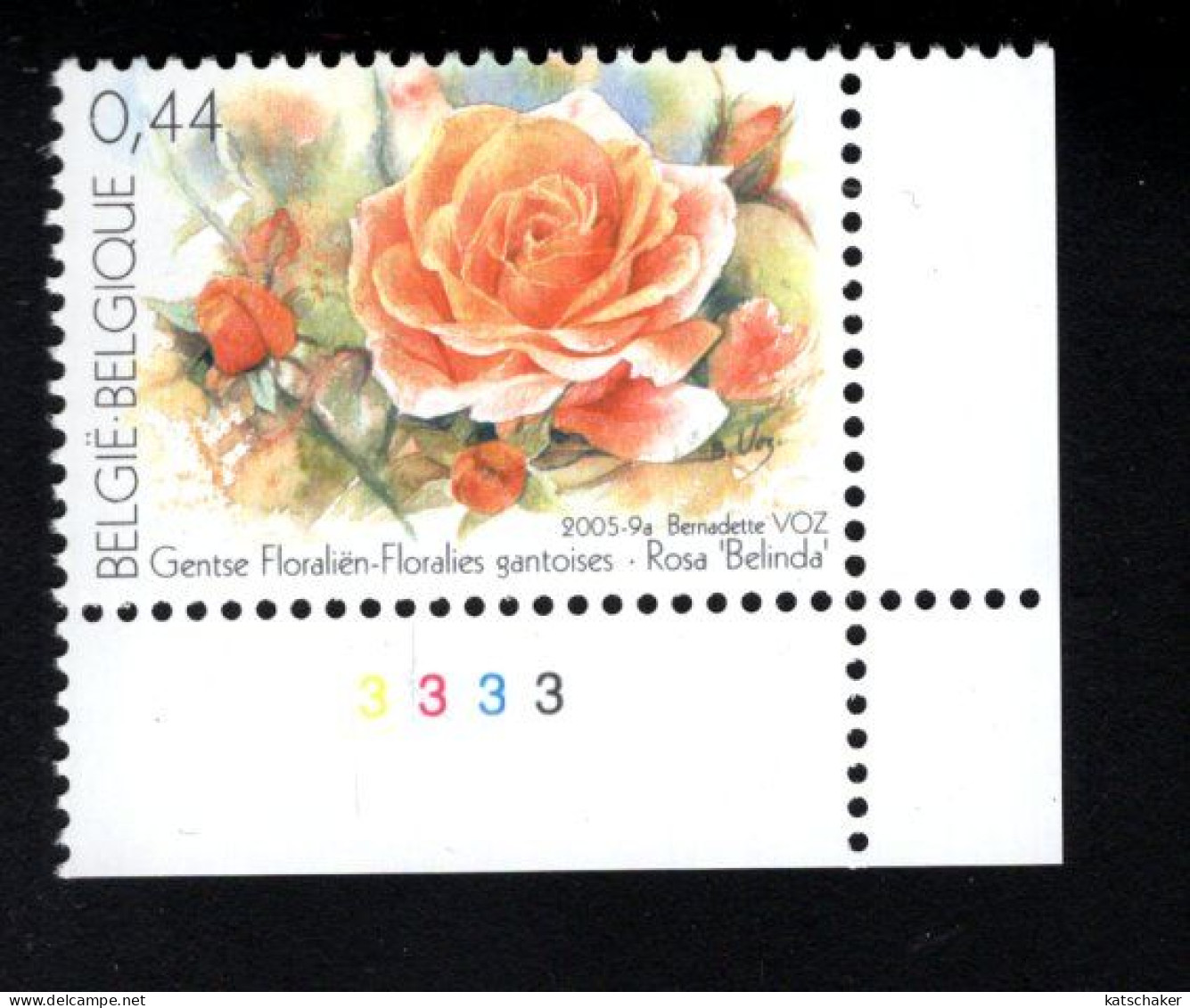 2016249656 SCOTT 2077  OCB 3383 (XX) POSTFRIS MINT NEVER HINGED - FLOWERS - ROSE VARIETIES PLATE 3333 - 2001-2010