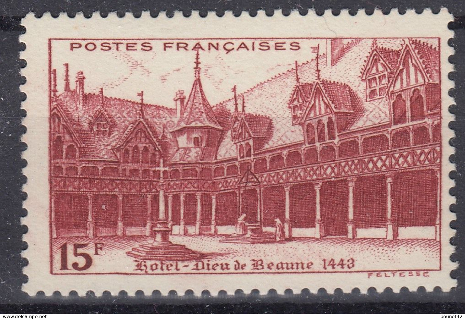 TIMBRE FRANCE HOTEL DIEU BEAUNE N° 539b PAPIER CARTON NEUF ** GOMME SANS CHARNIERE - Unused Stamps