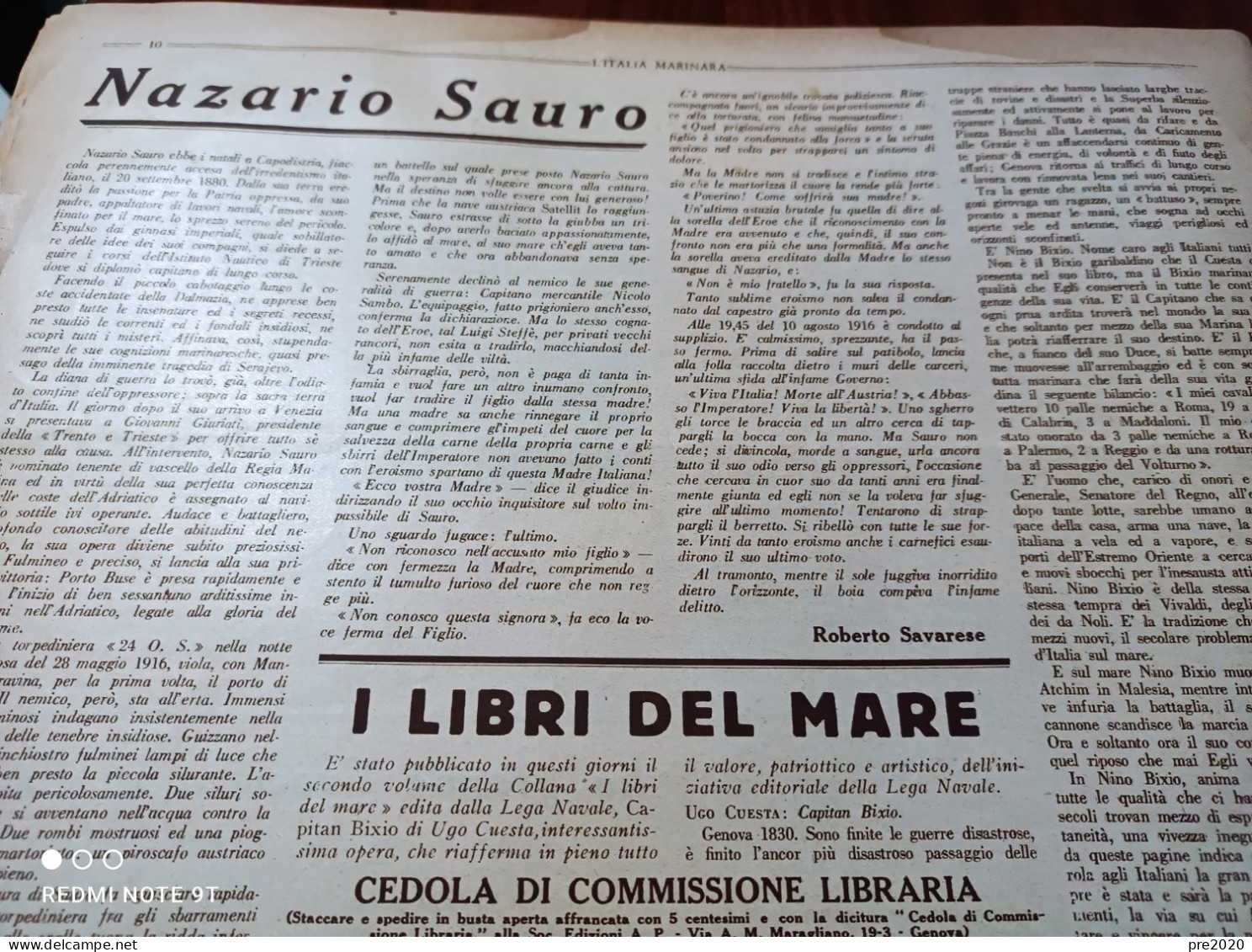 L’ITALIA MARINARA 1933 VIAREGGIO NAZARIO SAURO - Otros & Sin Clasificación
