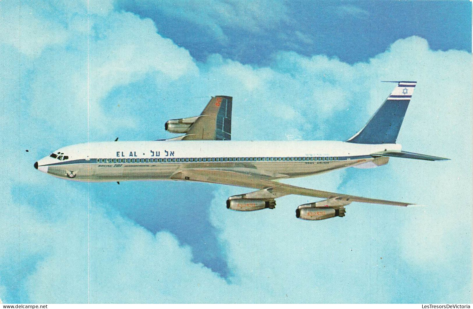 TRANSPORTS - El Al - Israel Airlines Boeing 707 - Colorisé - Carte Postale - Sonstige & Ohne Zuordnung