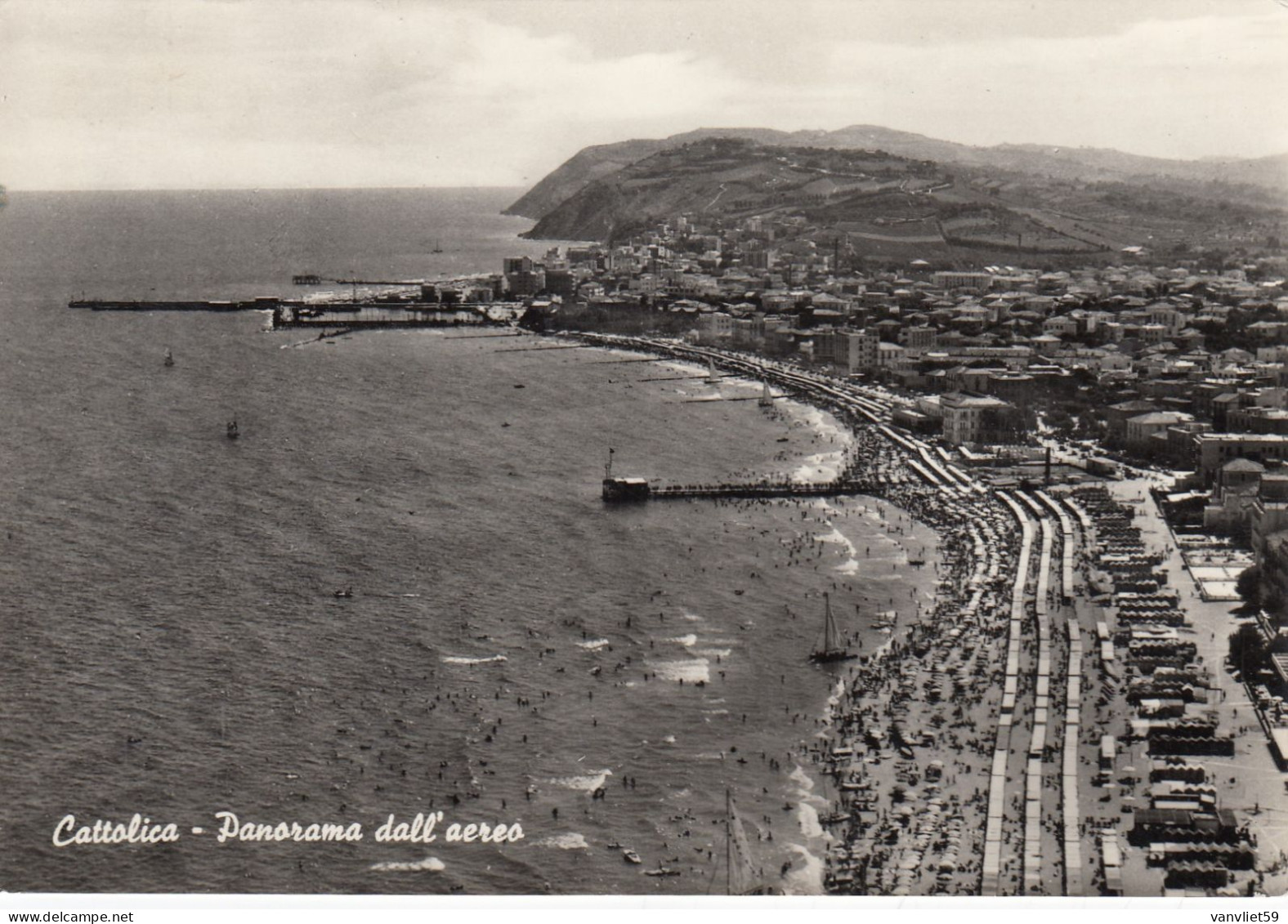 CATTOLICA-RIMINI-2 CARTOLINE VERA FOTOGRAFIA  VIAGGIATE 1957-1963 - Rimini