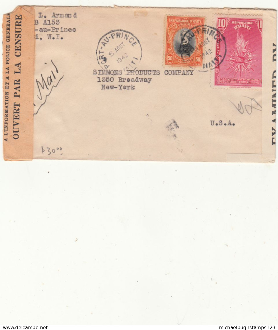 Haiti / Airmail / Censorship / U.S. - Haïti