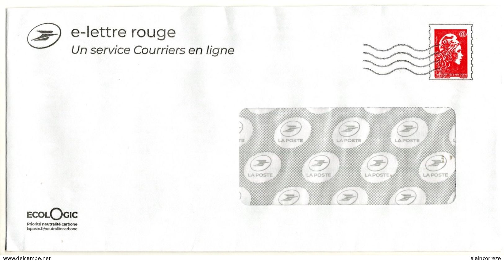 Entier Postal PAP De Service Lettre En Ligne La Poste Pour Envoi De Courrier Via Laposte.fr  E-lettre Rouge Courriers En - Prêts-à-poster:Stamped On Demand & Semi-official Overprinting (1995-...)